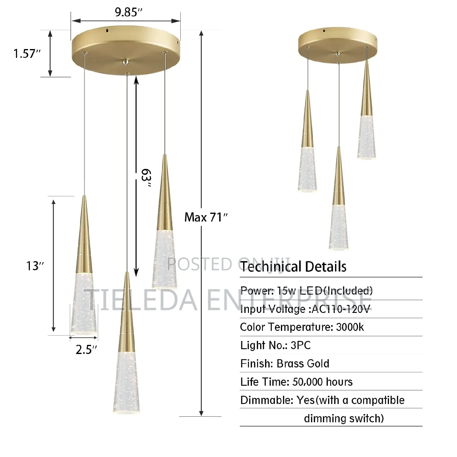 3set of Pendant Track Lamp