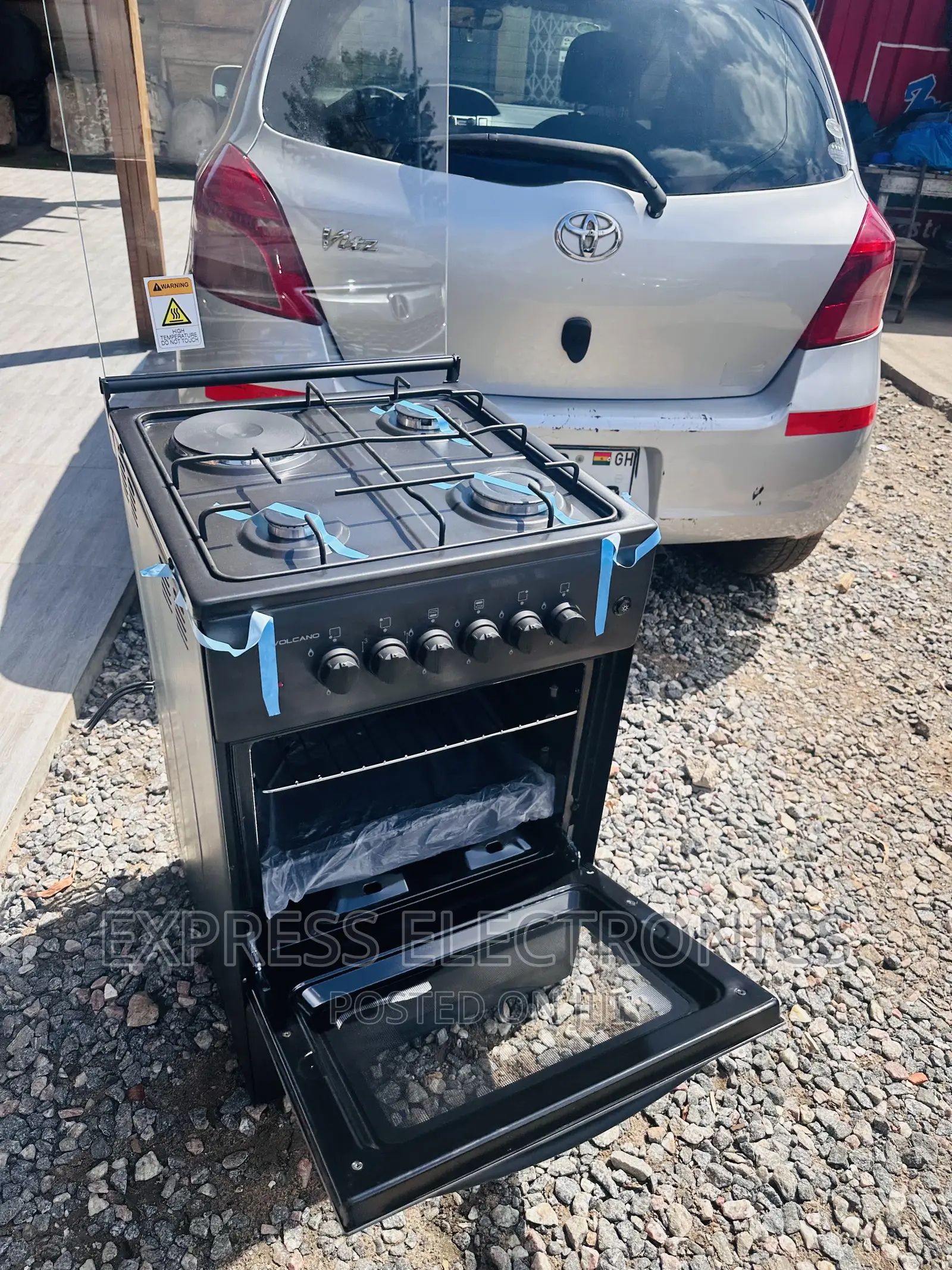Vertical Freestanding Gas Electric Cooker Oven 3-1 Black