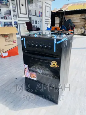 Unique Volcano 1 Electric + 3 Gas Burner + Oven(Black).