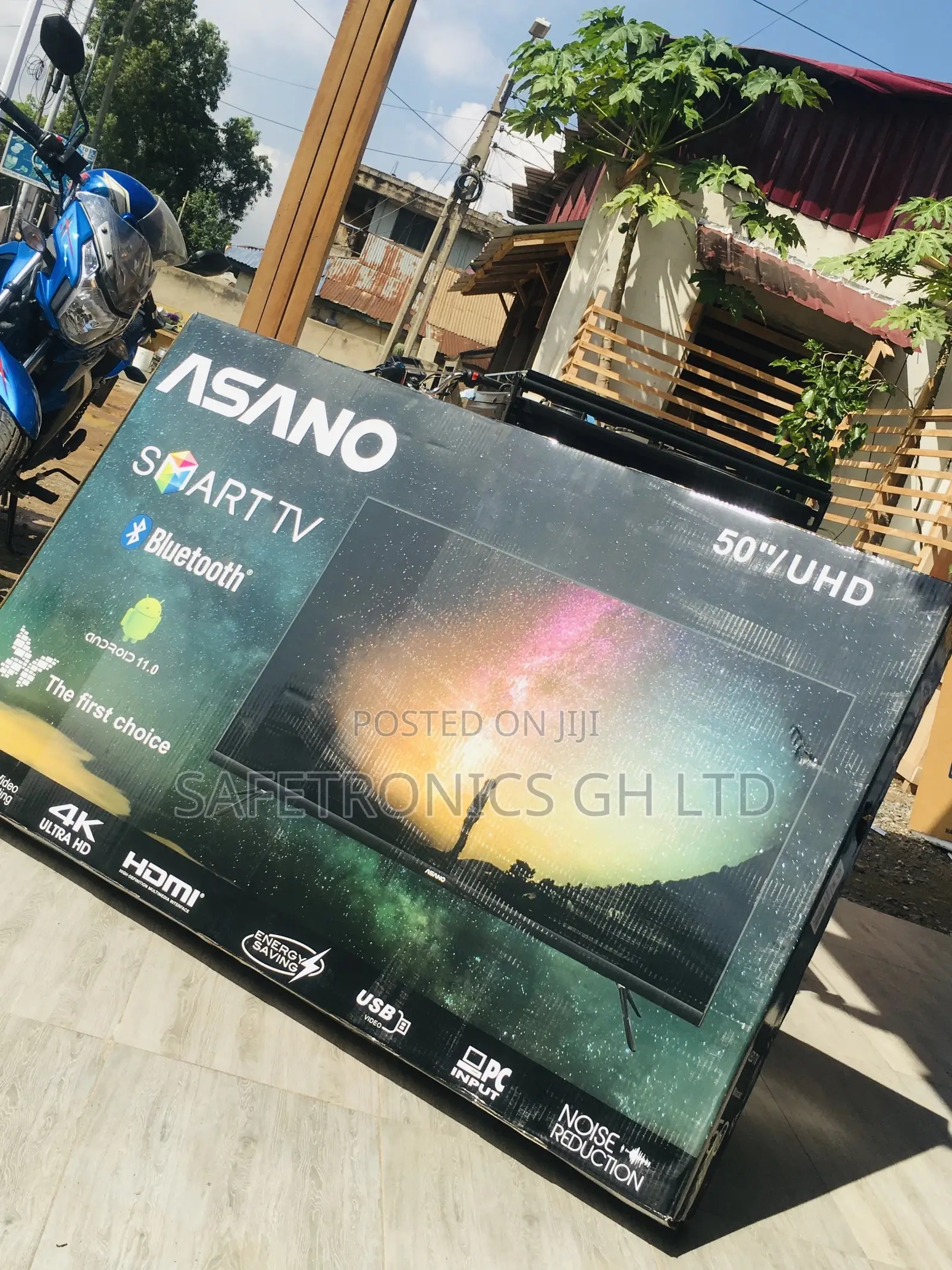 Asano Glossy Black LED Smart UHD 50 Inches Tv