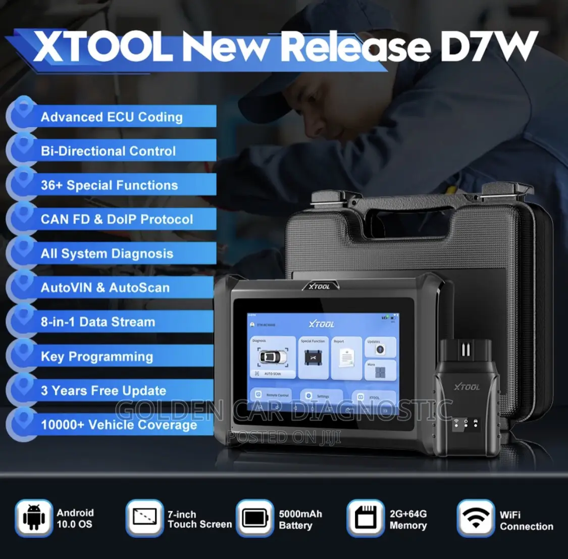 Xtool D7 W Obd2 Car Diagnostic Scanner