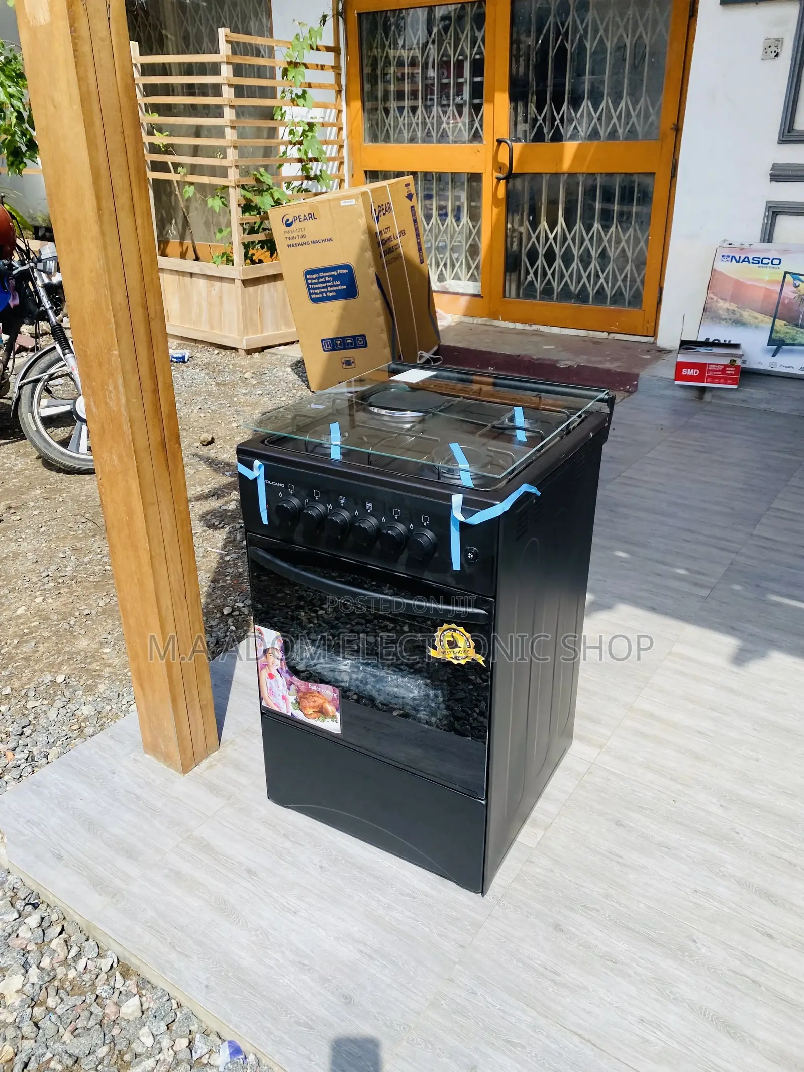 Stainless Steel Volcano 50x50 3 Gas + 1 Electric Cooker 