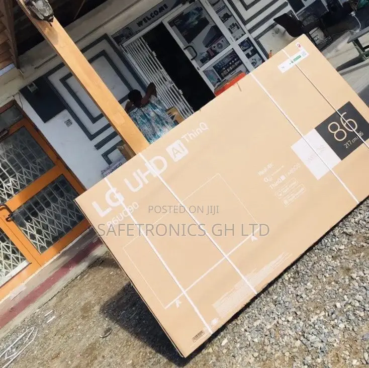 Black LG UHD UQ90 86 Inches Smart Glossy LED Electric Tv