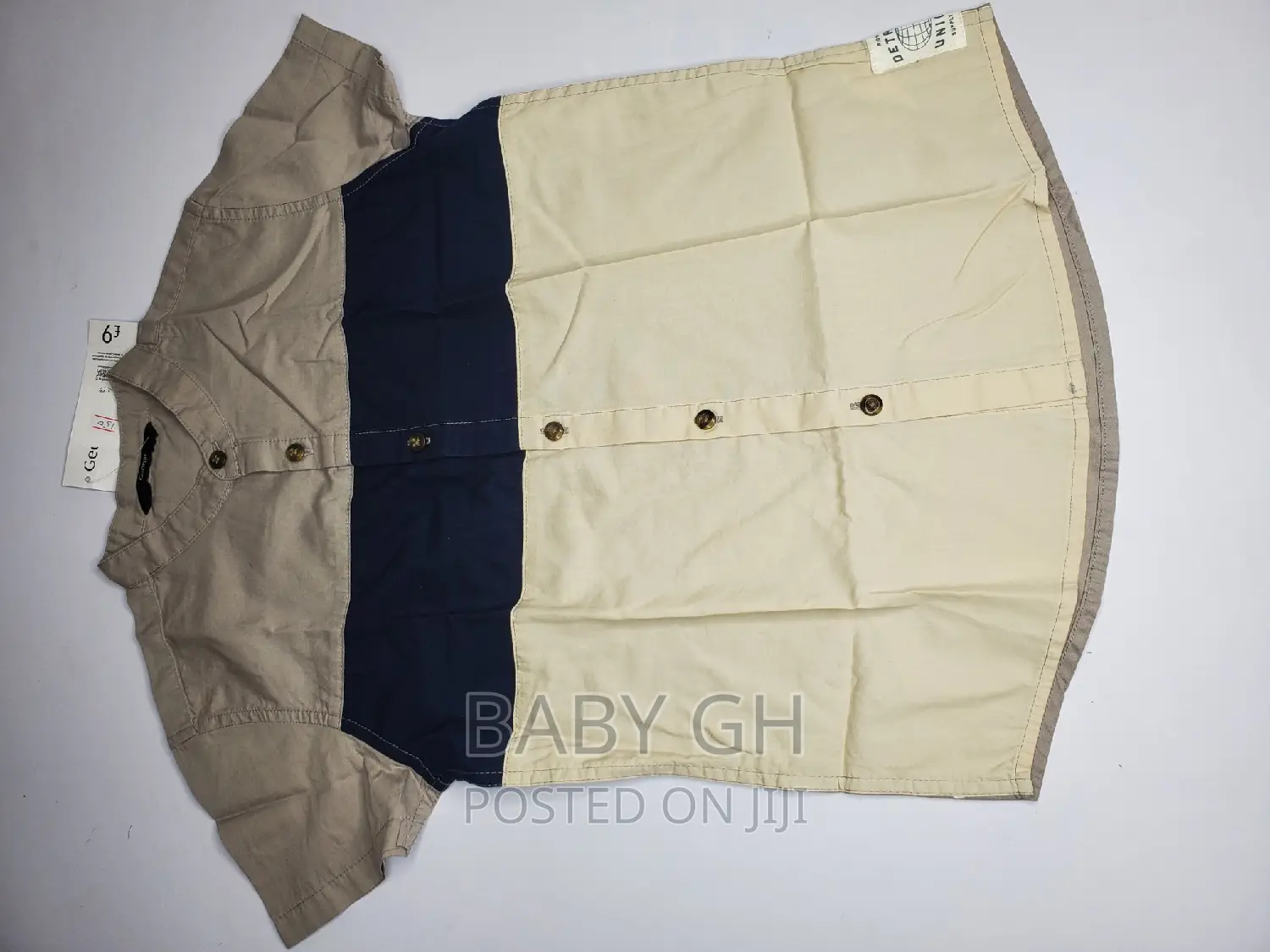 Gray Short Sleeve Colourblock Shirt