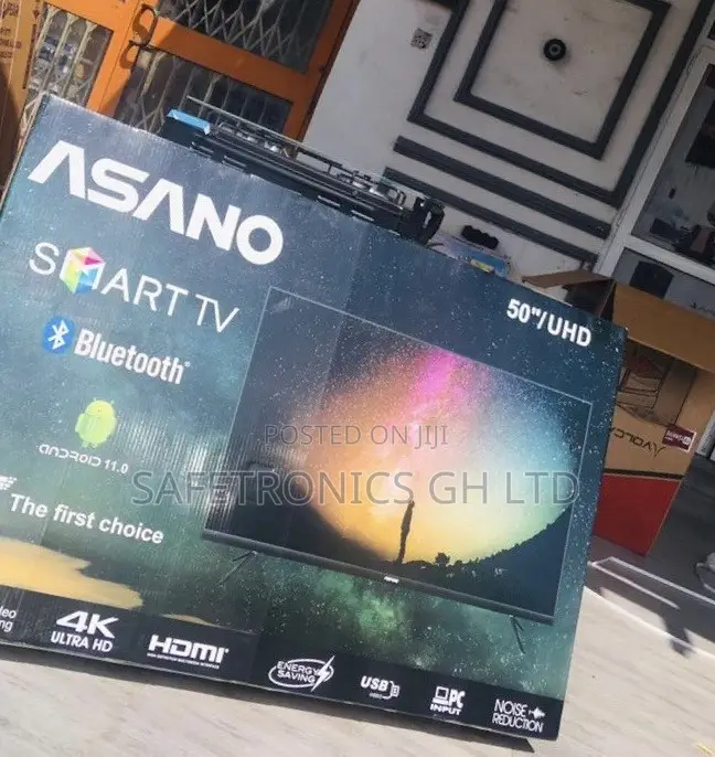 Glossy LED Asano UHD Smart 50 Inches Black Electric Tv