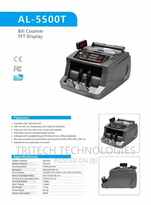 Money Counting Machine Al-5500t With TFT Display