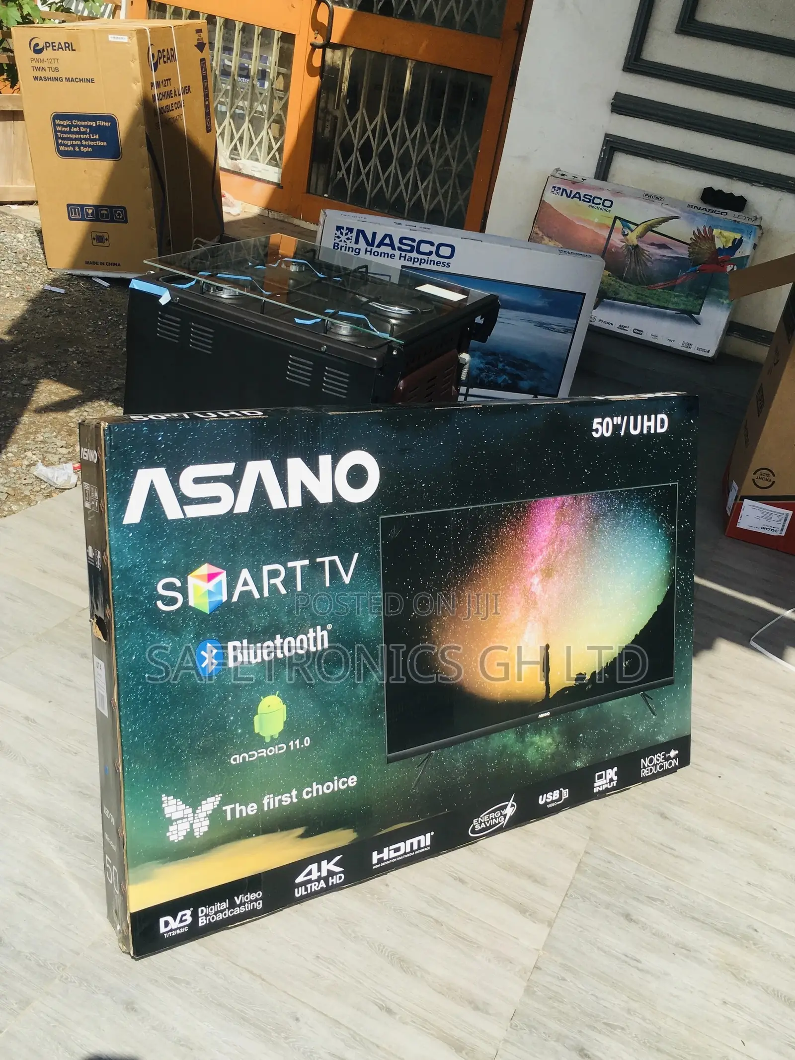 Black UHD Smart 50 Inches Asano Glossy LED Electric Tv
