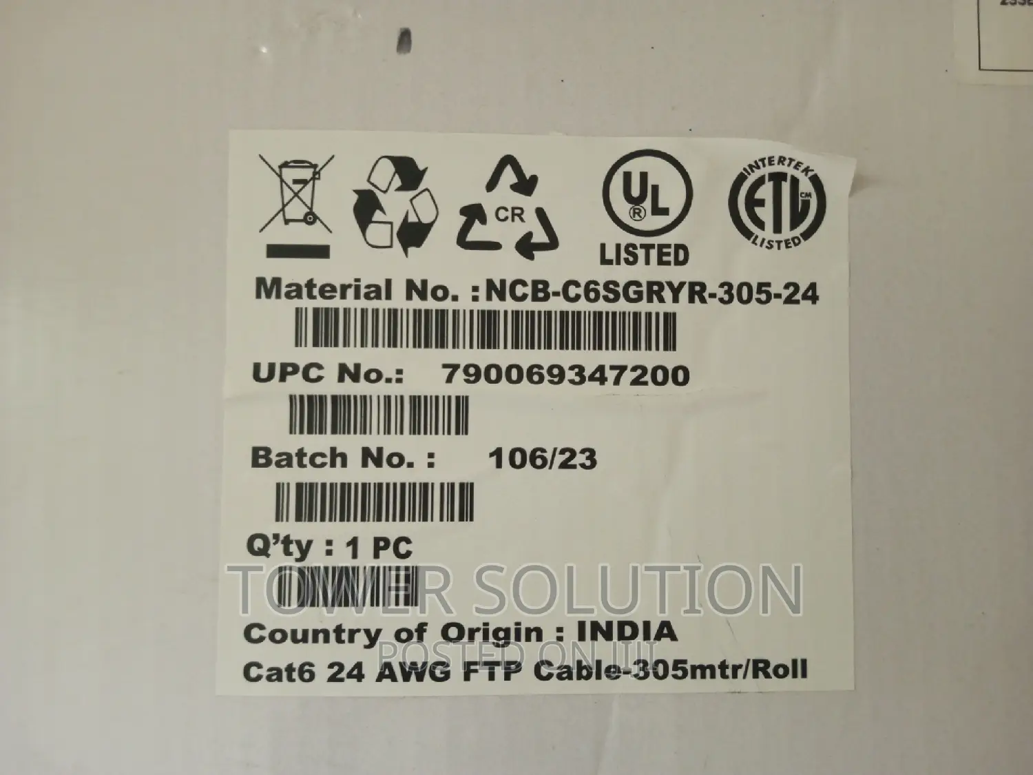 D-Link FTP Indoor Cat 6 Cable 305m