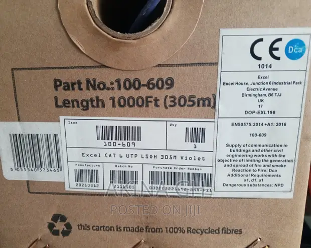 Excel Cat6 Utp Cable 305m Violet Color Bx305m 4
