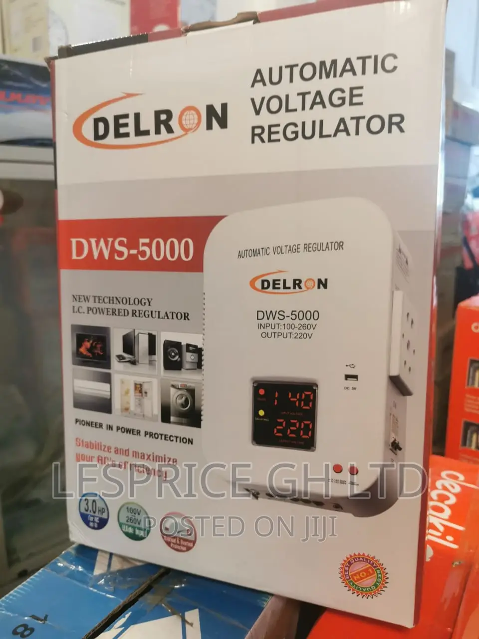 New Delron Wall Mounted DWS-5000 Automatic Voltage 5kva