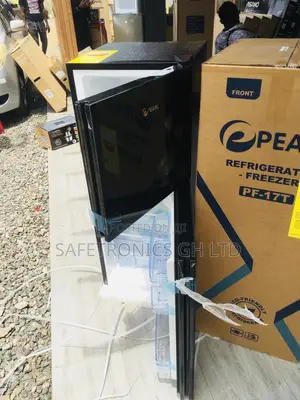 PF-17T Doubledoor Pearl Black Glass Topfreezer Fridge