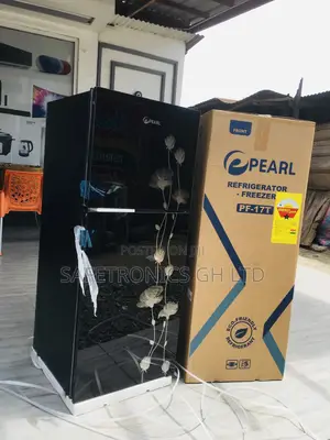 PF-17T  Black Doubledoor Pearl Topfreezer Glass Fridge