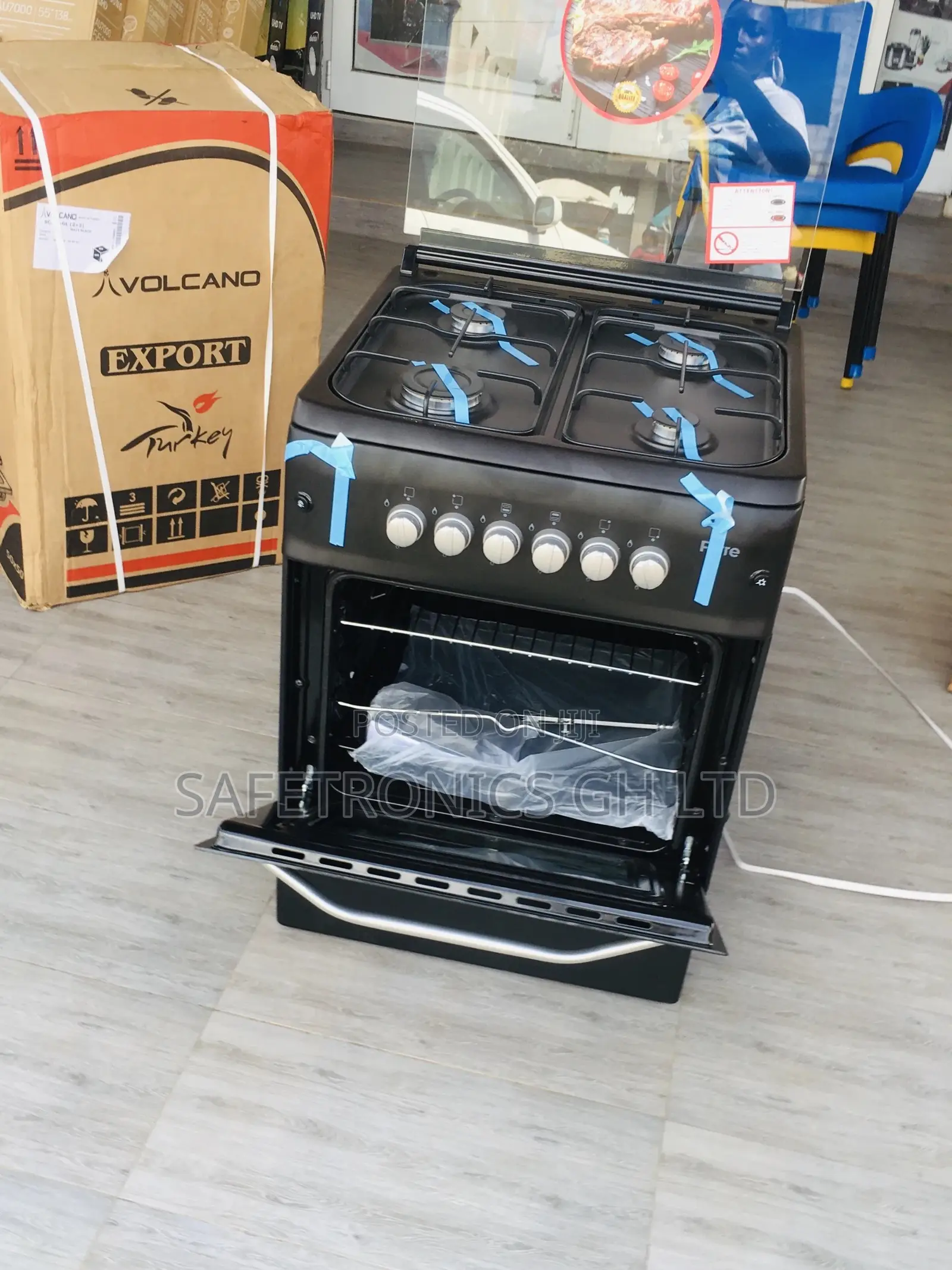  60x60 Oven With Grill Ferre Gray 4 Gas Cooker Black