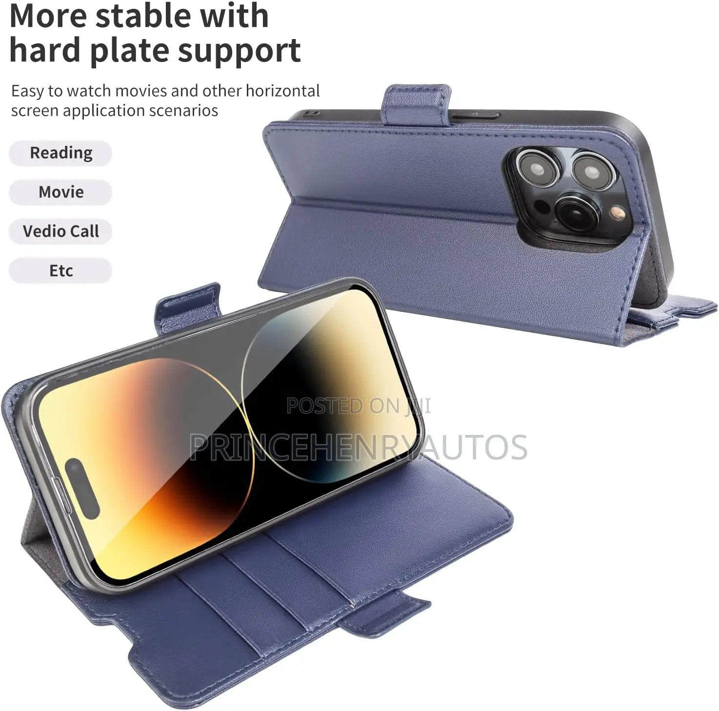 NZN iPhone 14 Pro Wallet Case Genuine Leather