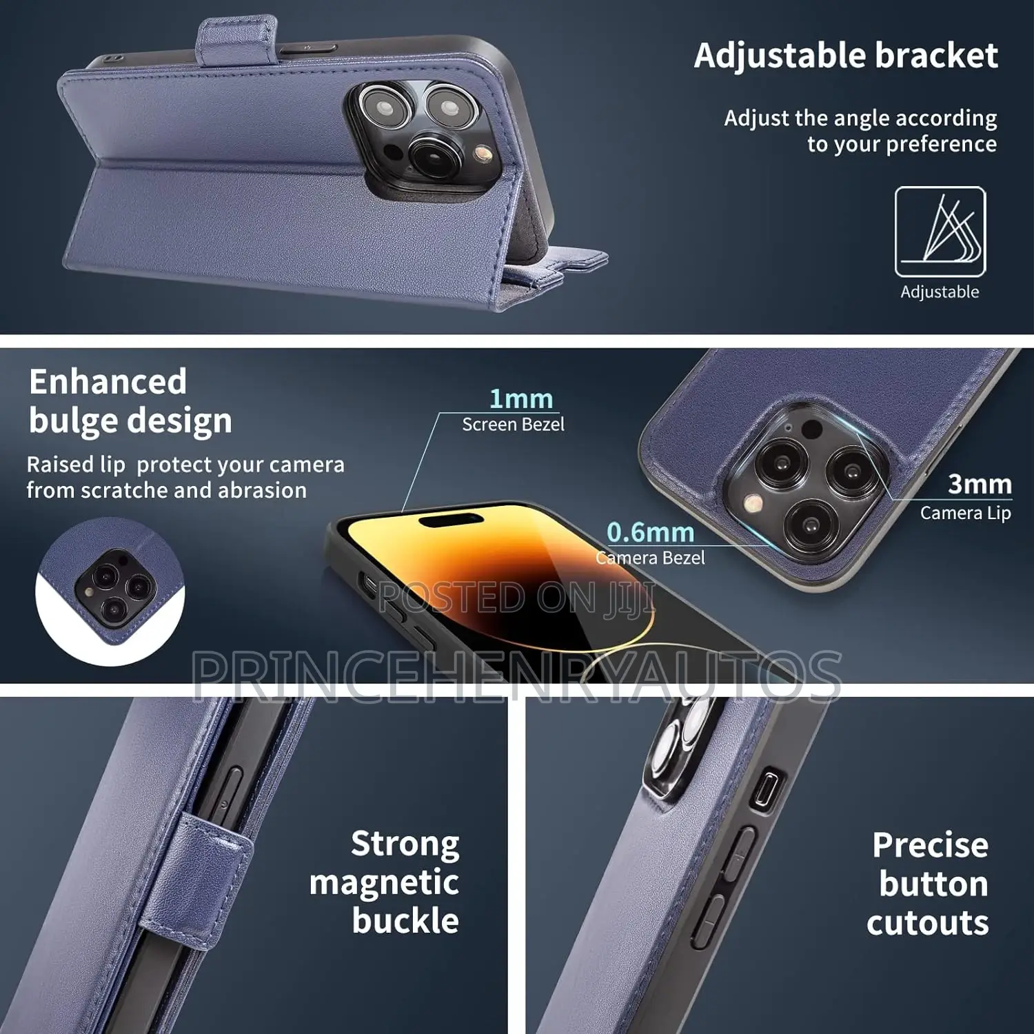 NZN iPhone 14 Pro Wallet Case Genuine Leather