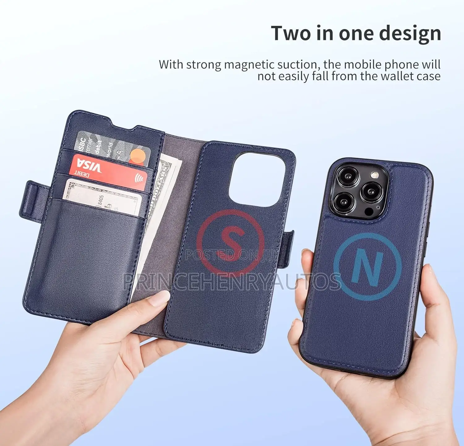 NZN iPhone 14 Pro Wallet Case Genuine Leather