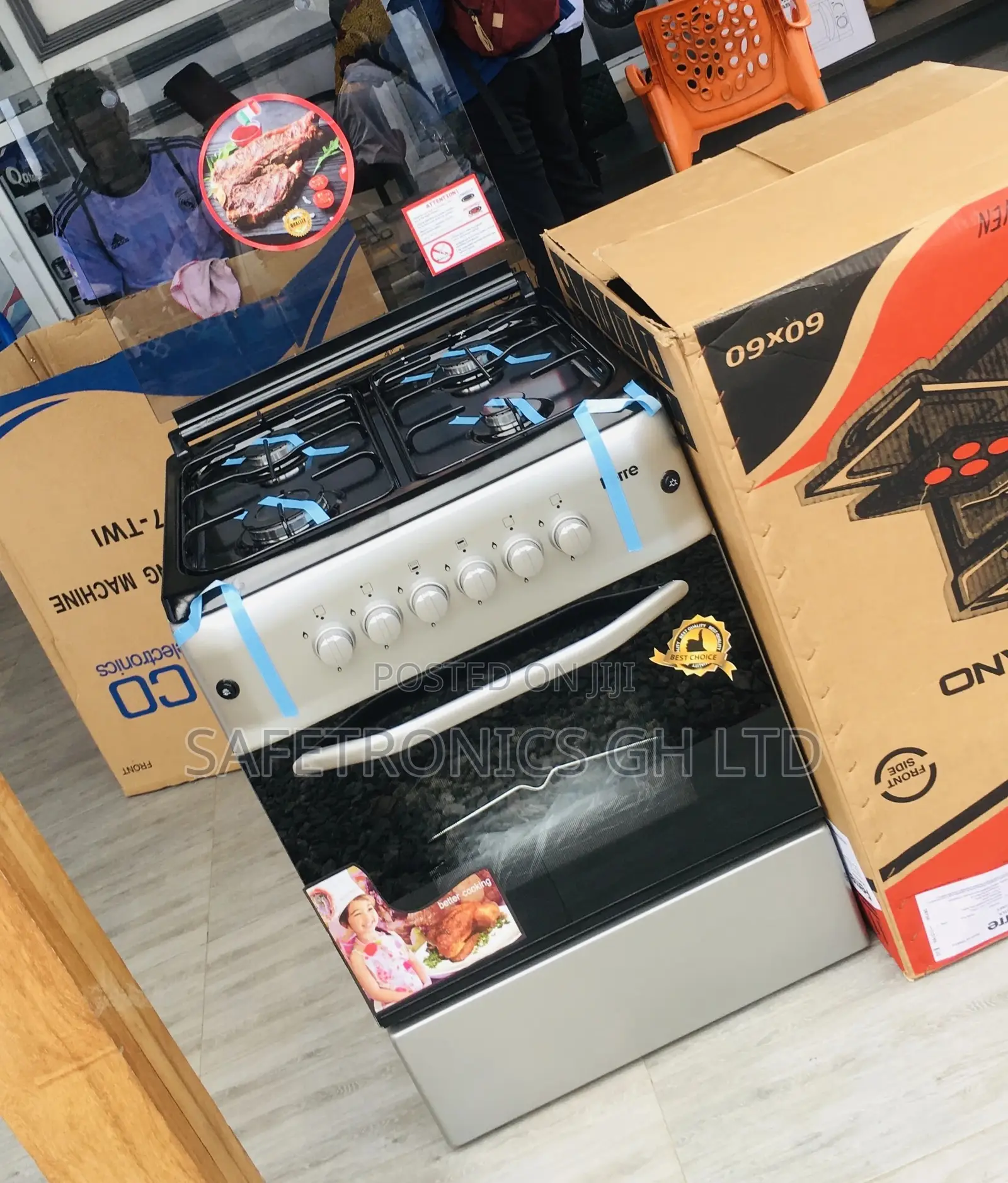 Lasting Ferre 4 Gas Cooker Oven With Grill 60x60 Sliver