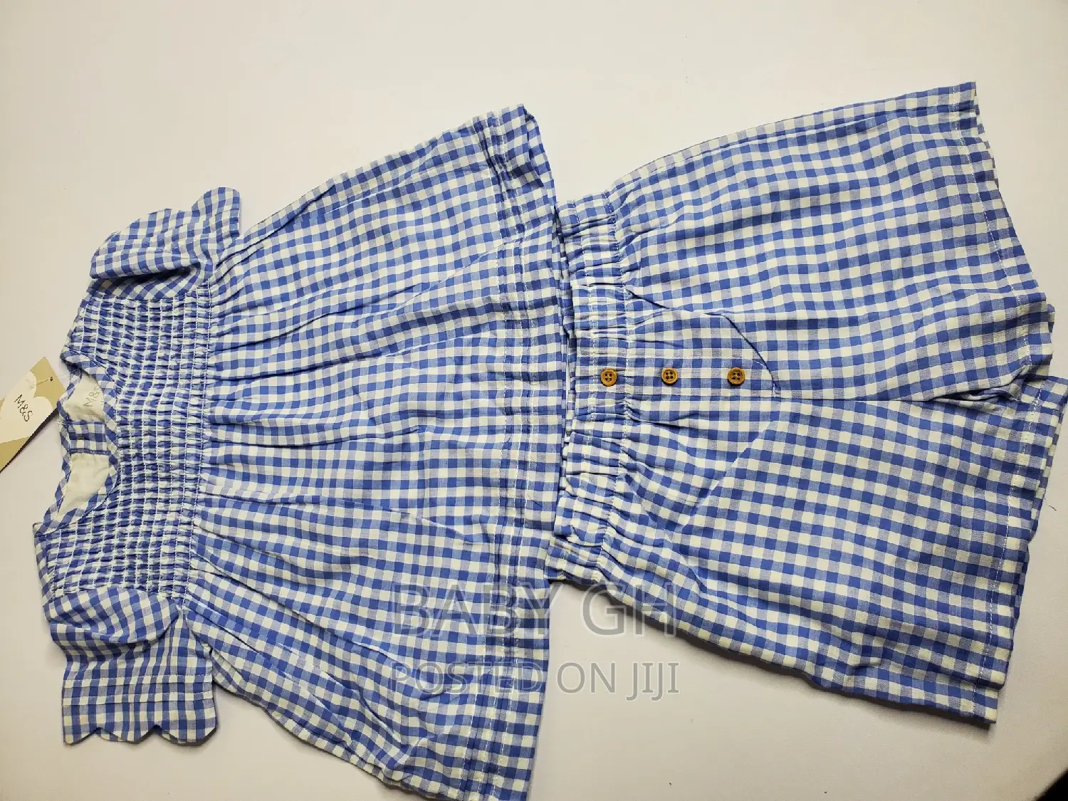 Marks Spencer Blue and White Top and Shorts for Girls