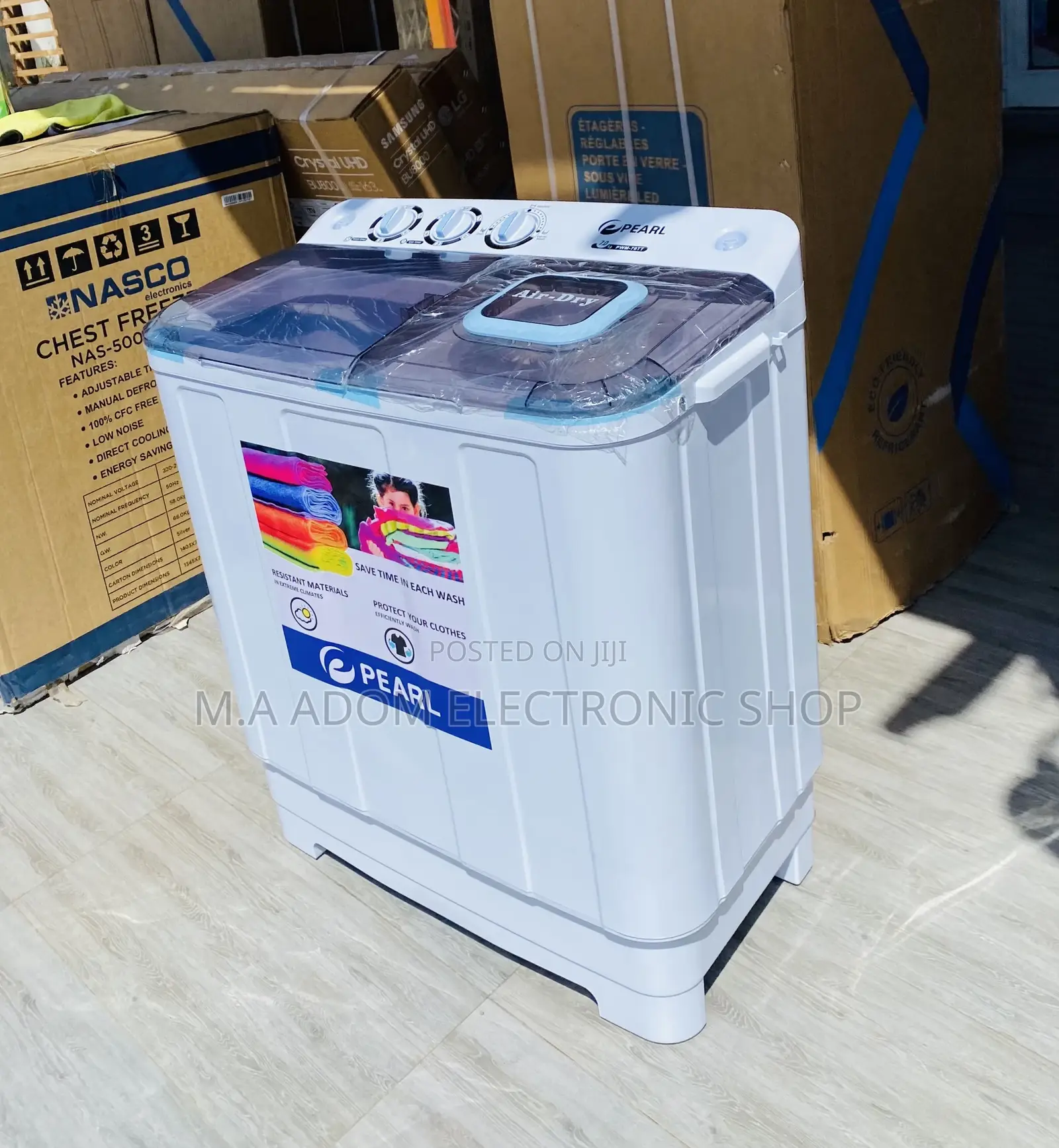 Durable Pearl 7kg Semi-Automatic Electric Washing Machine.