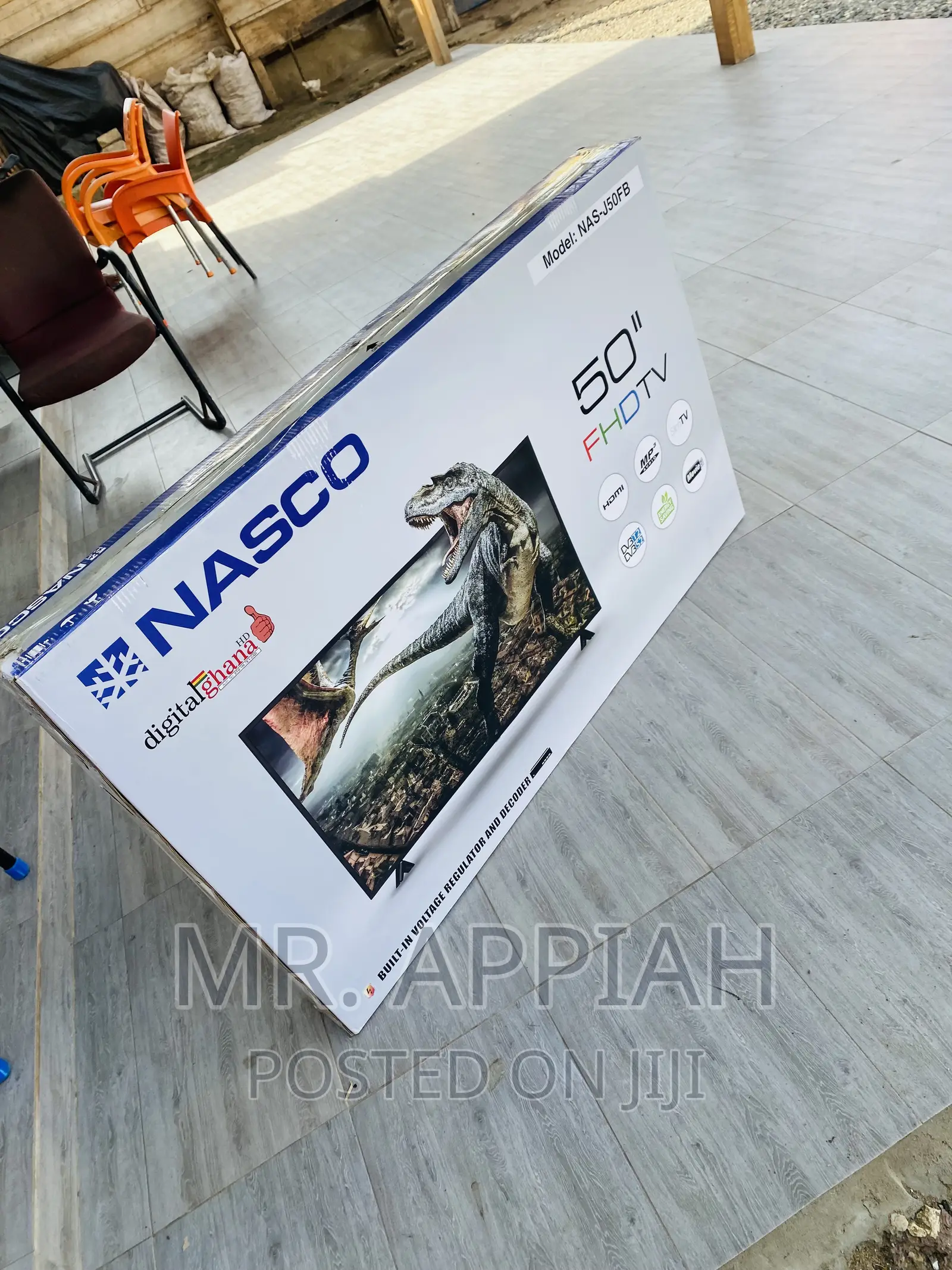 Elegant Nasco 50” FHD Digital Satellite Electric Tv(Black)