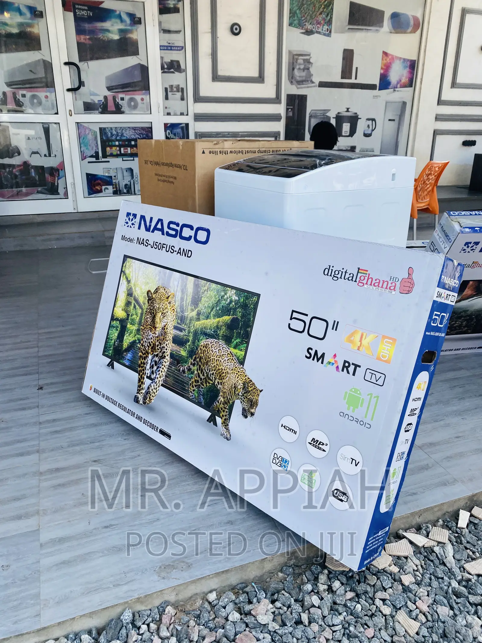 Convenient Nasco 50” Uhd Smart Electric Tv(Black).