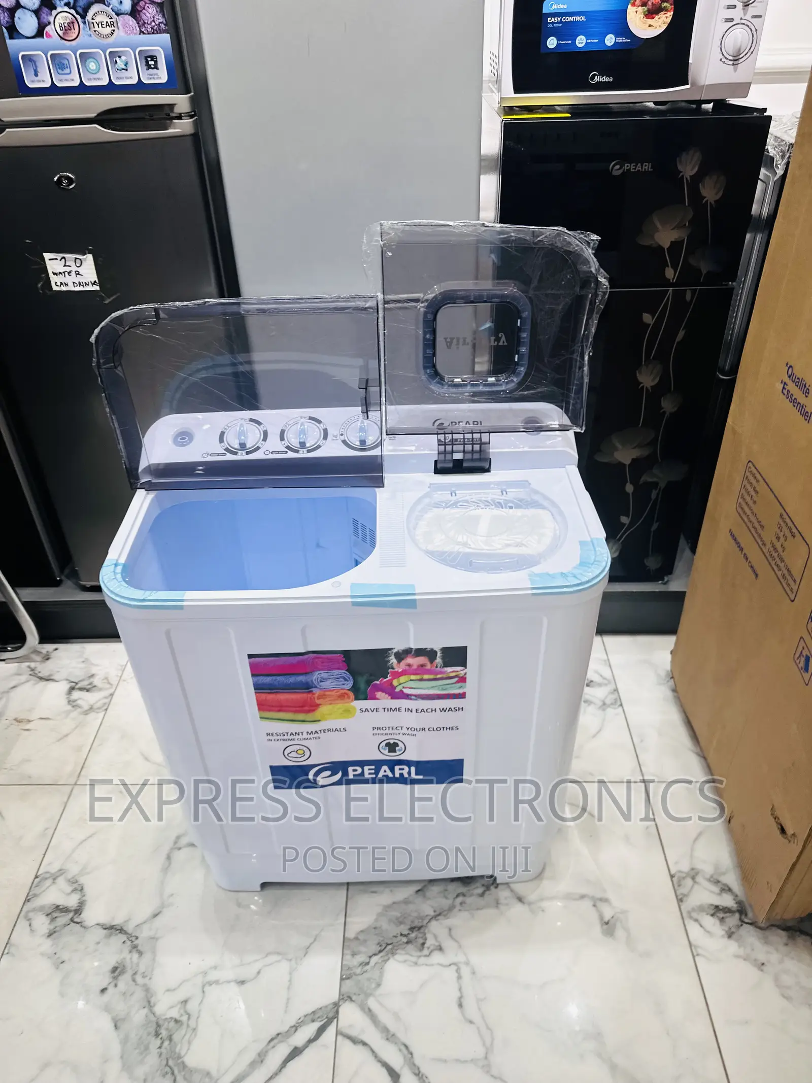 Pearl Sleek White Plastic Body Washing Machine 12kg Twintub