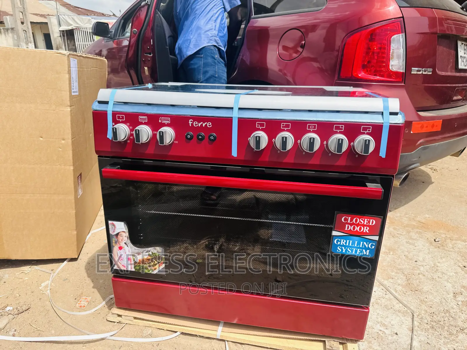 100% Best Quality Ferre Red Gas Cooker 5burner Oven