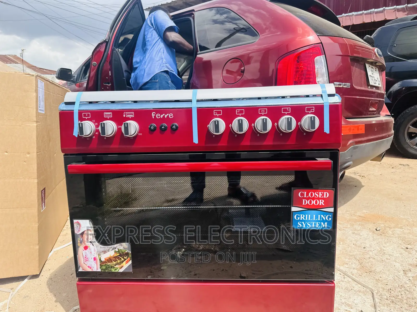 Fast  Cooking Gas Cooker Oven 5burner Red 60/90cm