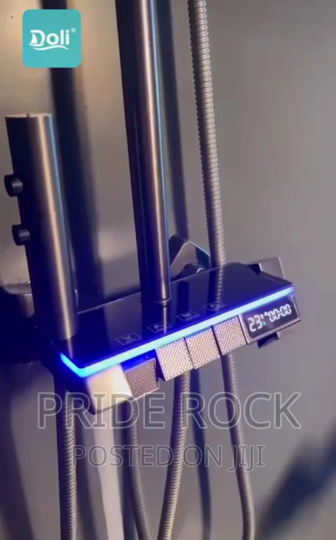 Four in One Shower Pole With Led, Rain Shower