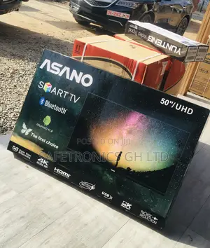 Black Asano 50 Inches Glossy UHD Smart LED Tv