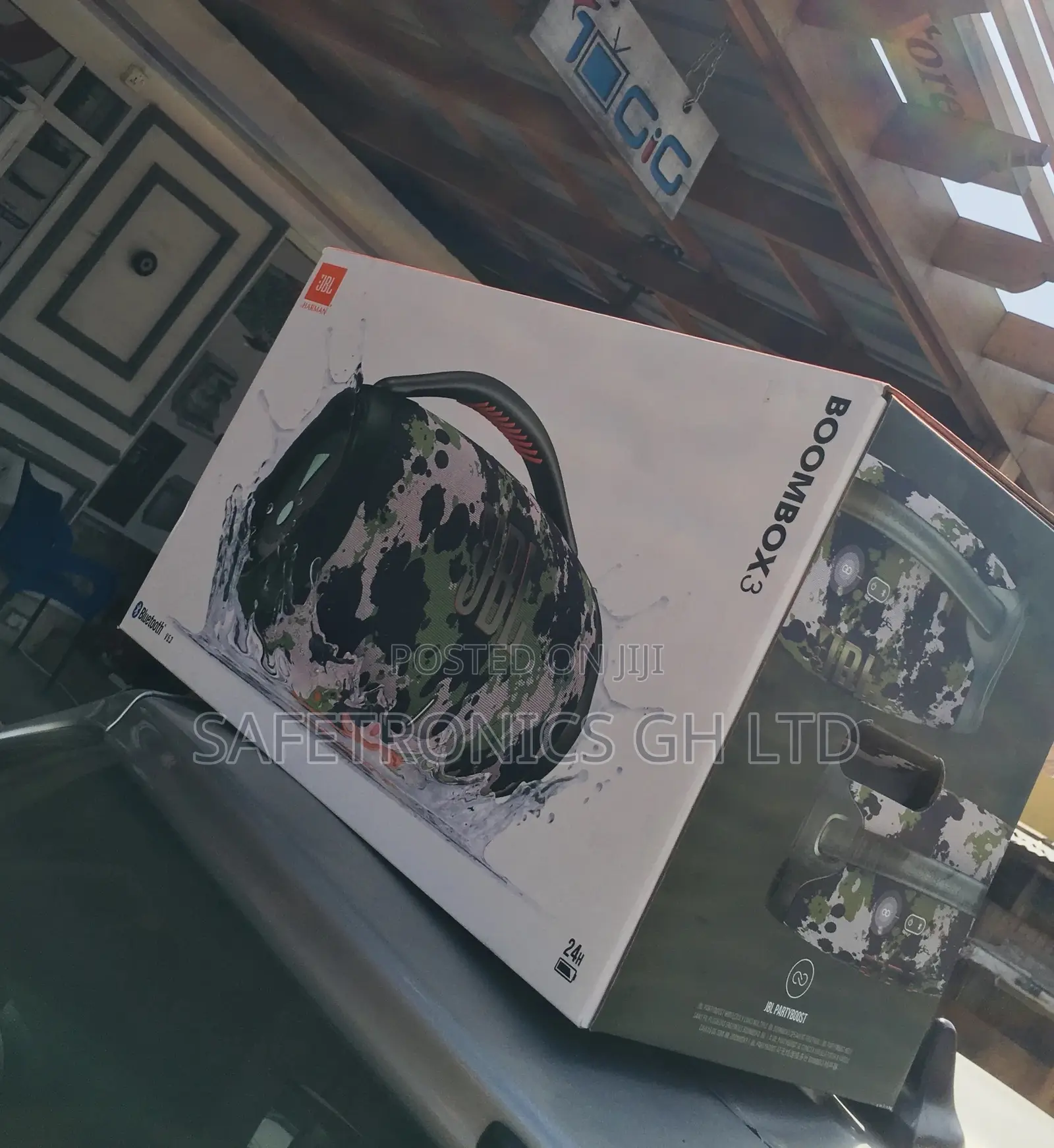 Bluetooth Wireless JBL Black Electric Boombox3 Speaker