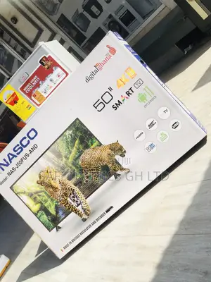 Nasco 50 Inches Glossy LED Smart Black Electric Tv