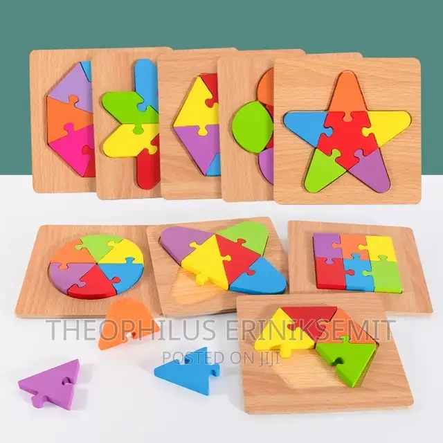 1 Set Montessori Wooden Geometric Shape Educational Aid