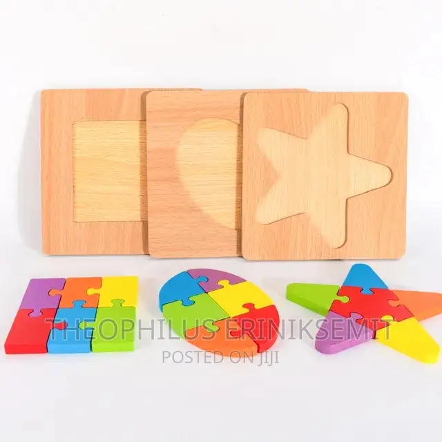 1 Set Montessori Wooden Geometric Shape Educational Aid