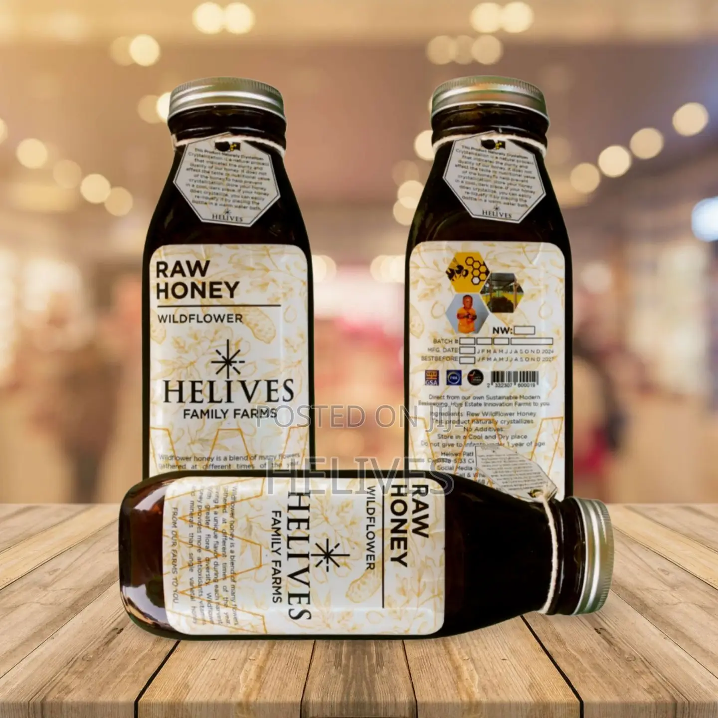 Helives Raw Honey 600ml |100% Organic Pure Natural | Fda Certified