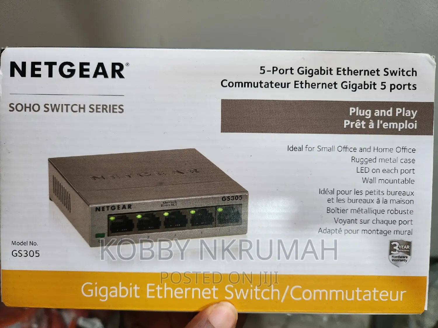 Netgear 5-Port Gigabit Ethernet Unmanaged Switch (GS305)