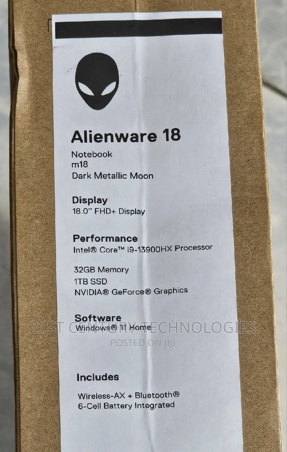New Laptop Dell Alienware M18X 32GB Intel Core I9 SSD 1T