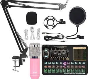 BM900 Microphone Condenser With V10s Pro Sound Card