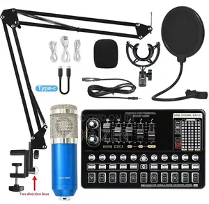 BM900 Microphone Condenser With V10s Pro Sound Card