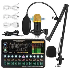 BM900 Microphone Condenser With V10s Pro Sound Card