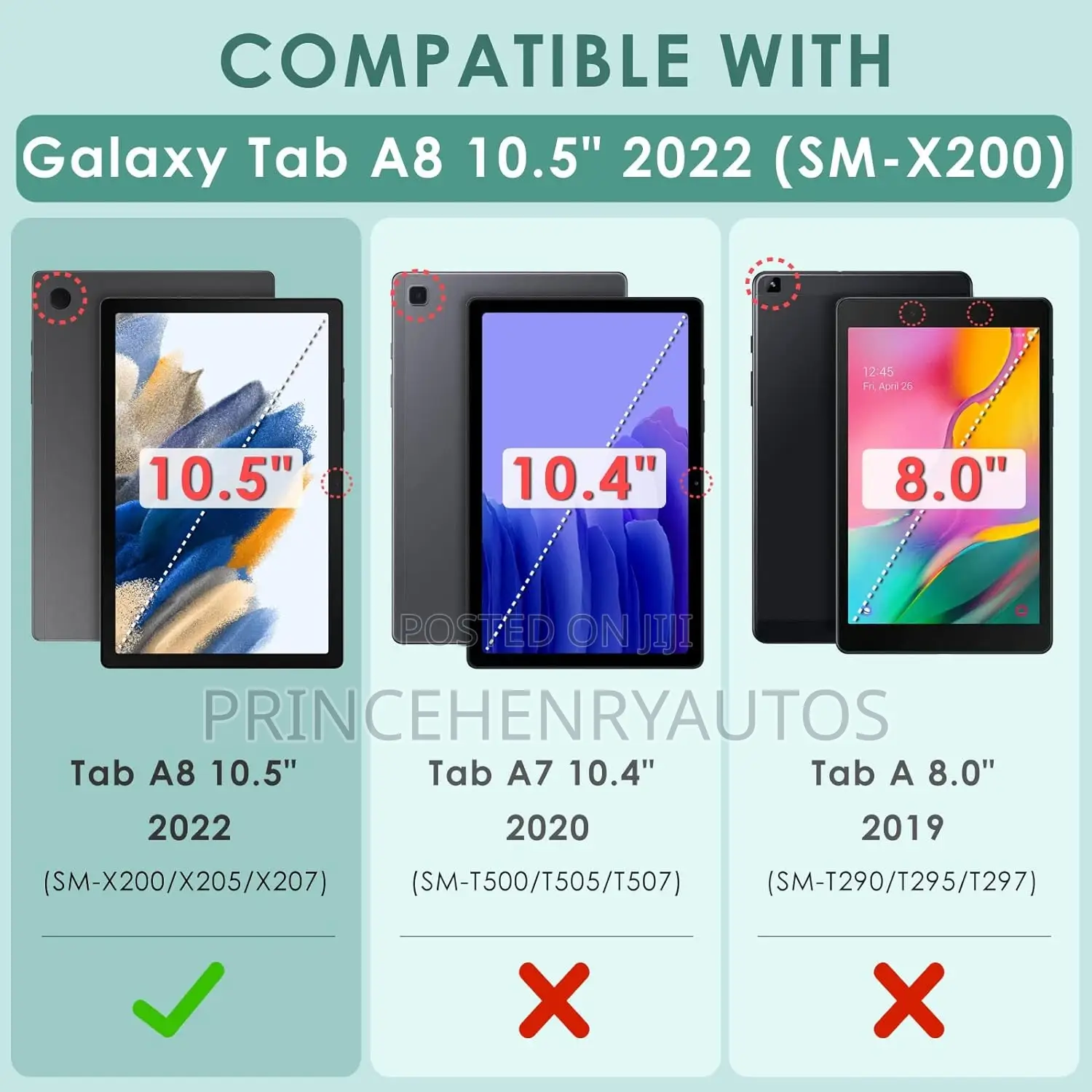 DETUOSI Rotating Case for Samsung Tab A8 10.5" SM-X200