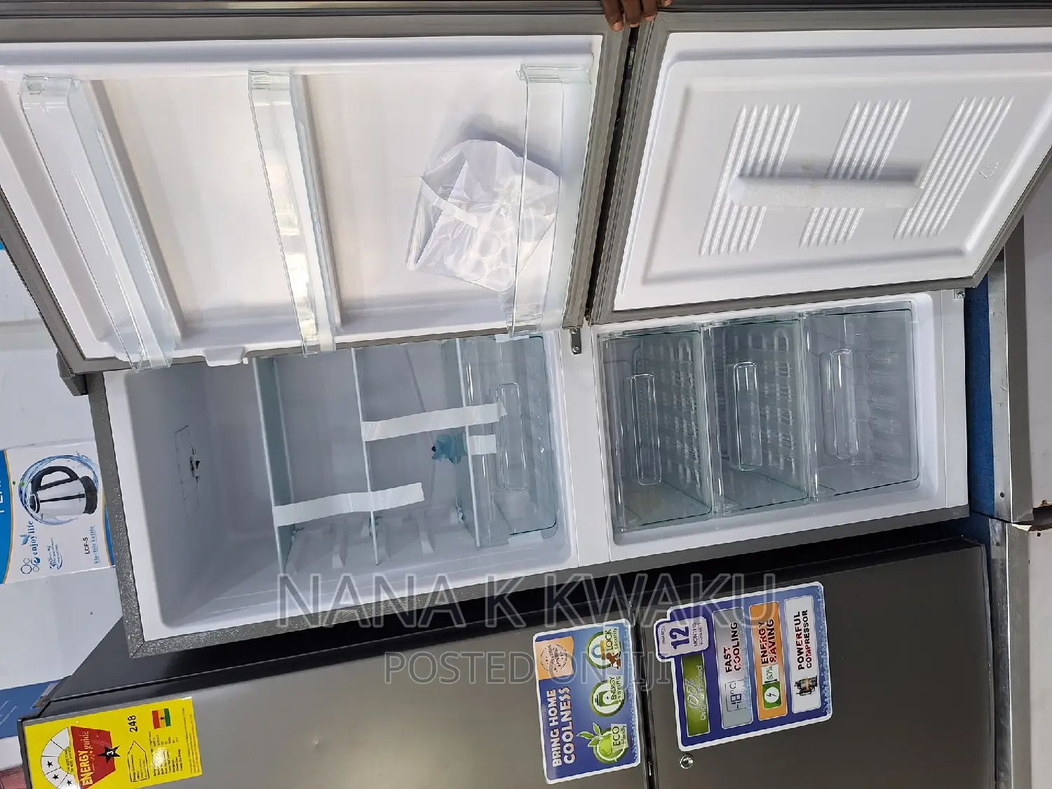 Nasco Nasd2-22kd Double Door Fridge With Bottom Freezer