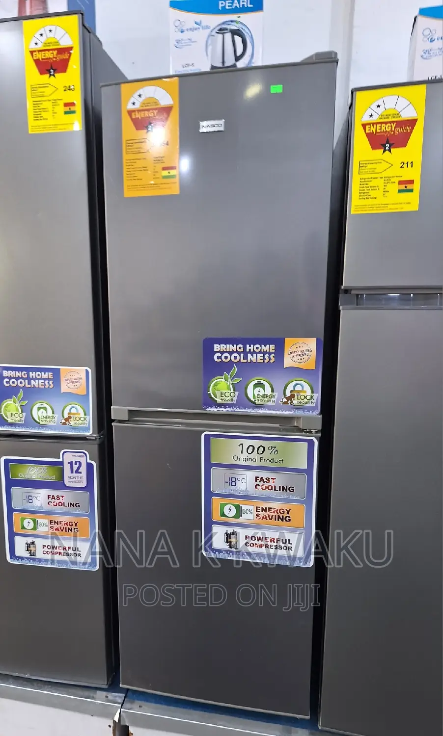Nasco Nasd2-22kd Double Door Fridge With Bottom Freezer