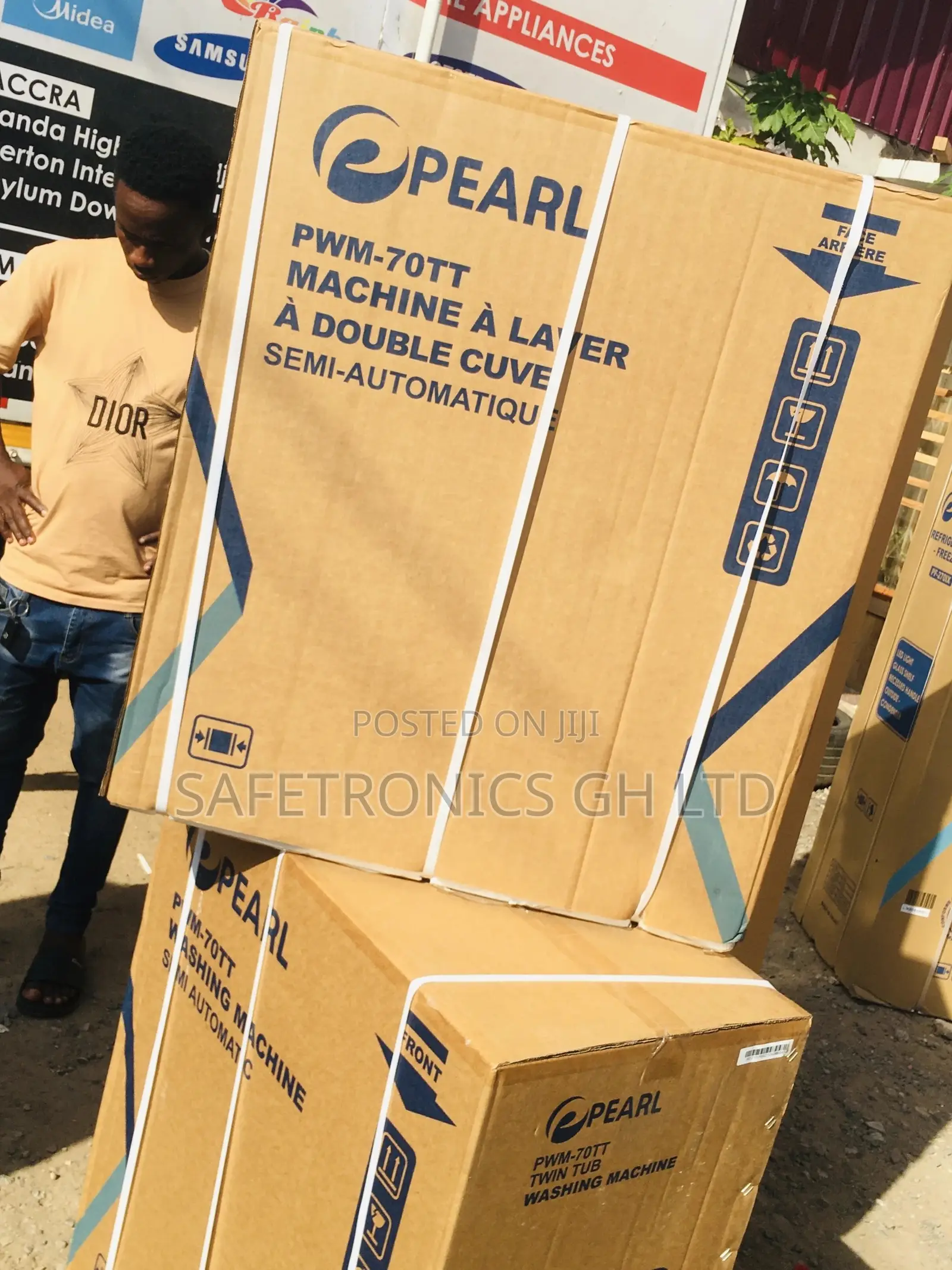 Washingmachine Pearl 7kg Topload Semiautomatic White