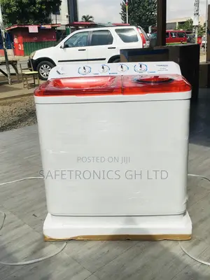 White/Red Washingmachine Nasco 11kg Semiautomatic Topload
