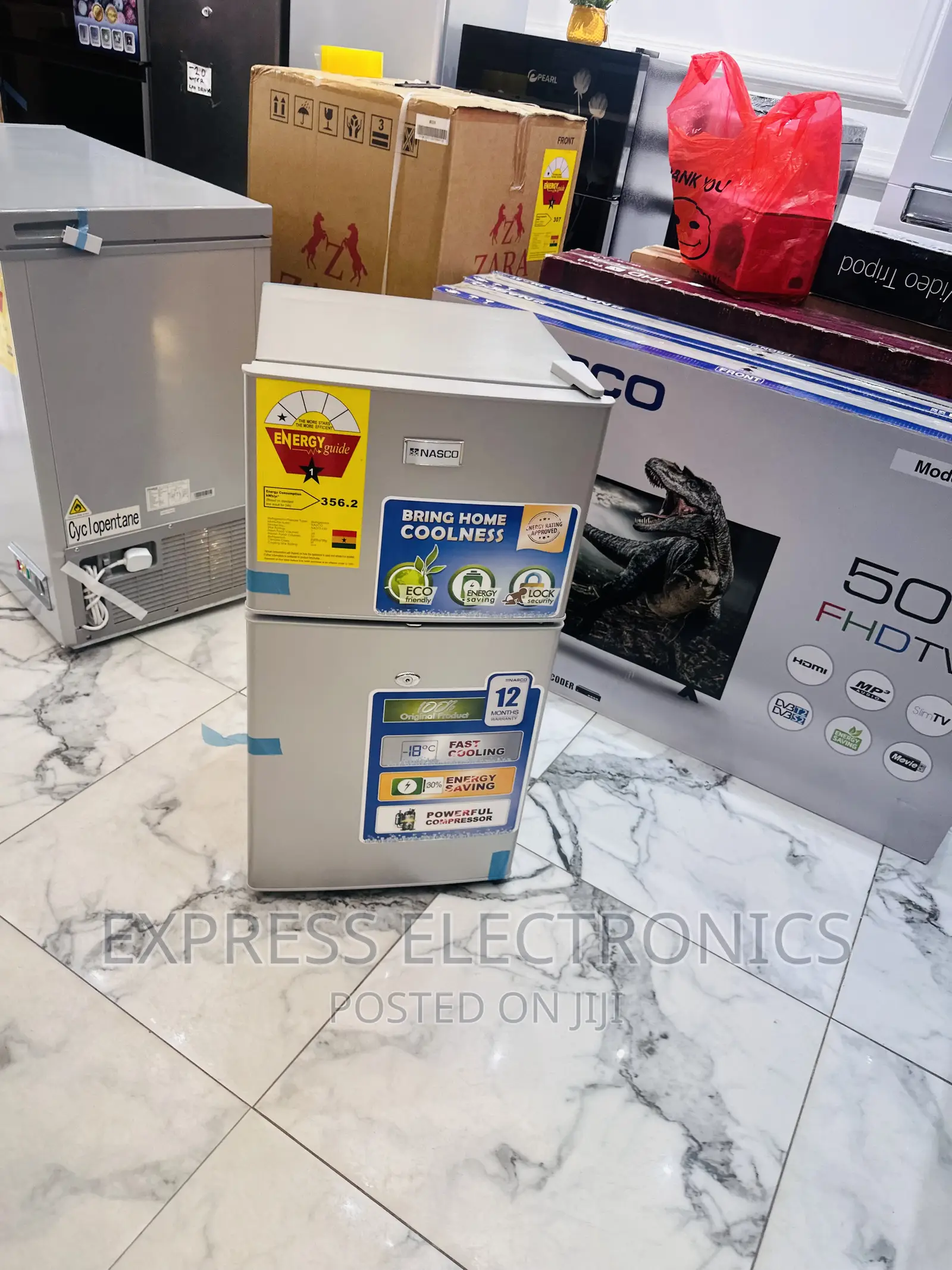 Superior Sleek Grey Double Door Table Top Fridge Nasco