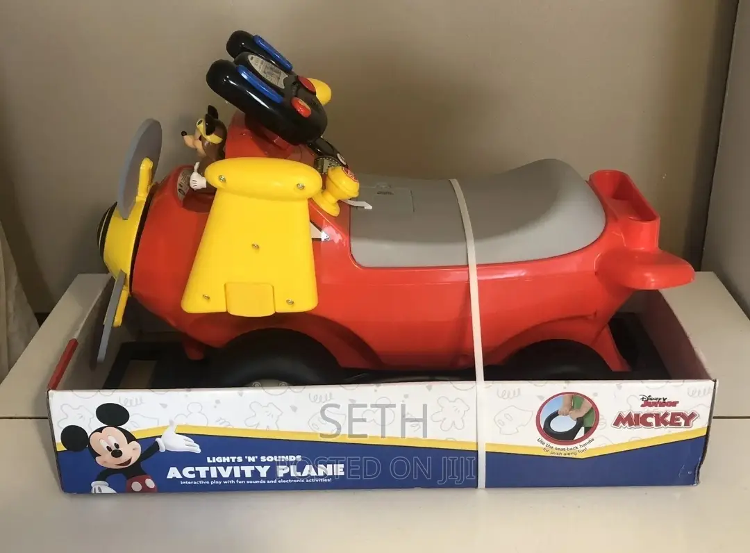Kids Children Mickey Mouse Plane Light-Sound Activity Ride-O