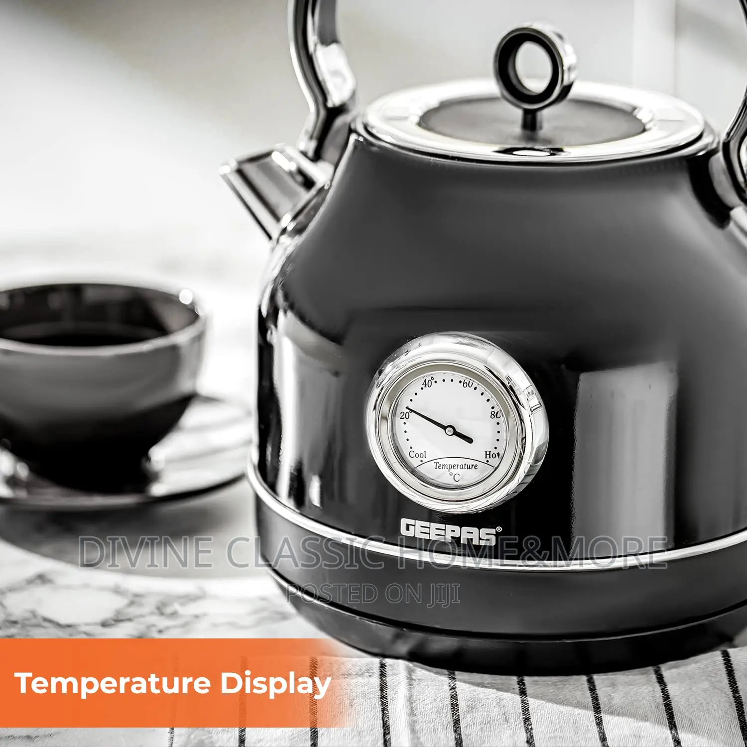 Geepas 1.7lit Water Kettle With Temperature Gauge