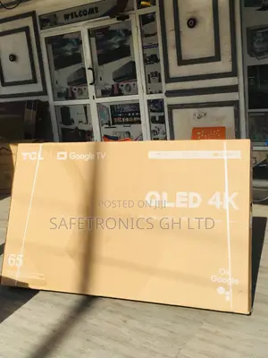 Black 65 Inches Glossy QLED TCL Smart Tv UHD C645
