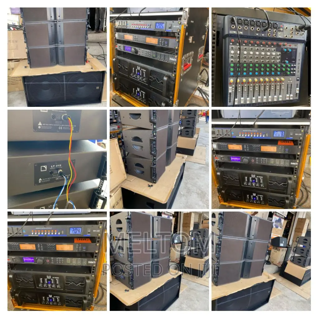 Line Array With Double Bass And Loaded Dj Rack Full Set-up